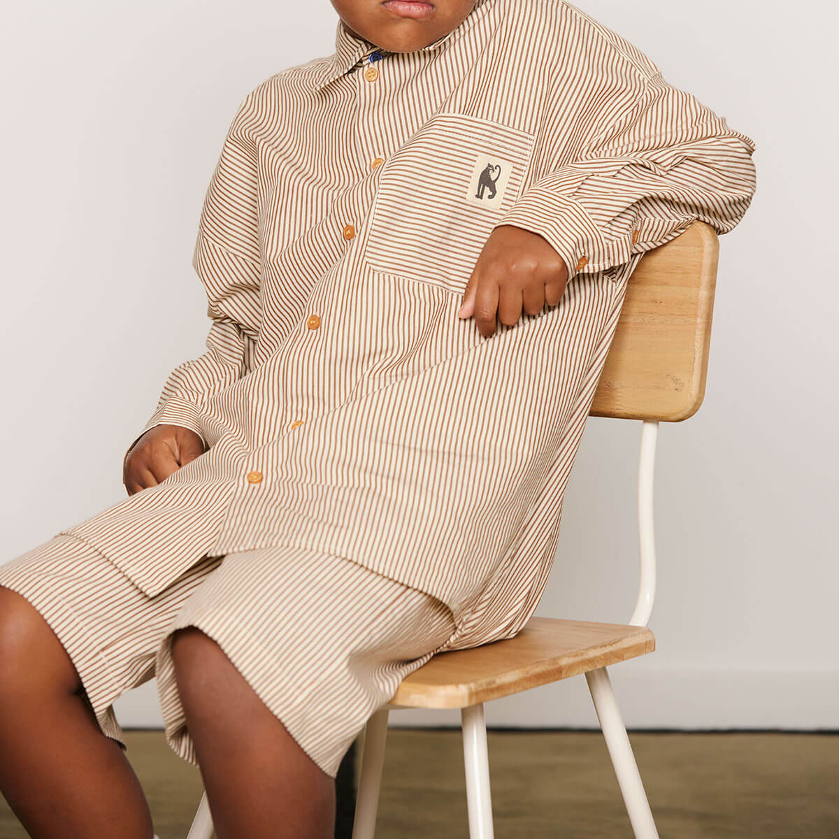 Poplin Woven Shorts in Brown by Mini Rodini