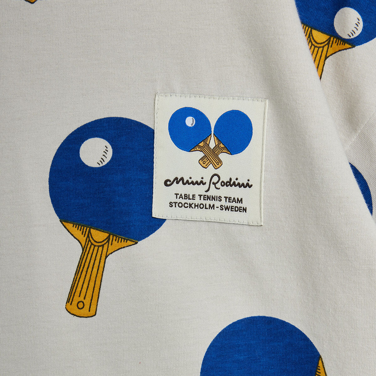 Table Tennis AOP Tee in Grey by Mini Rodini