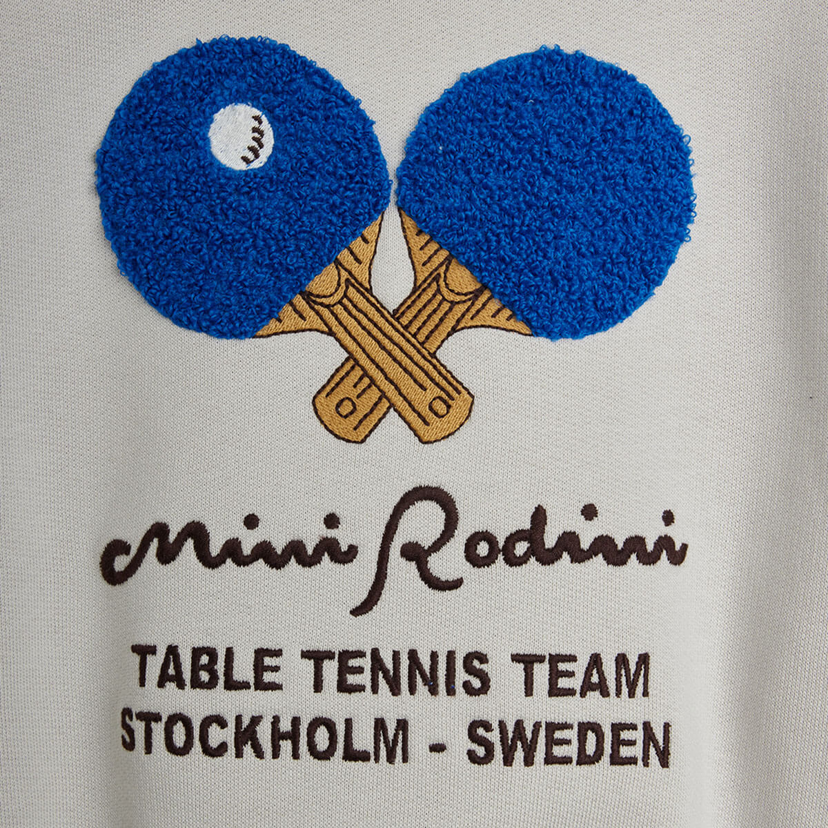 Table Tennis Chenille Sweatshirt in Grey by Mini Rodini