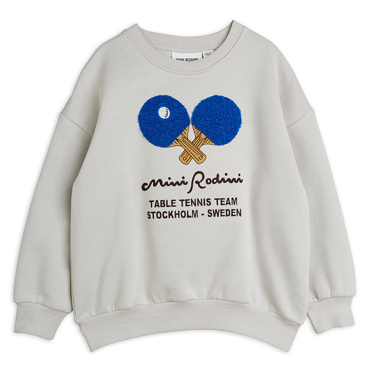 Table Tennis Chenille Sweatshirt in Grey by Mini Rodini