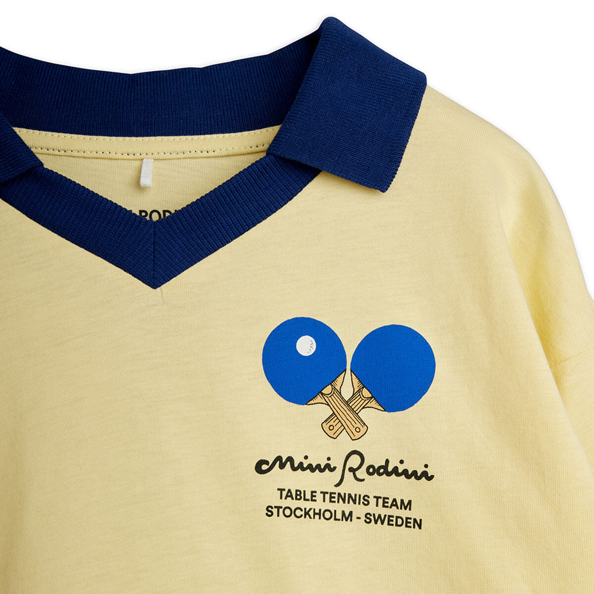 Table Tennis Collar Top in Yellow by Mini Rodini