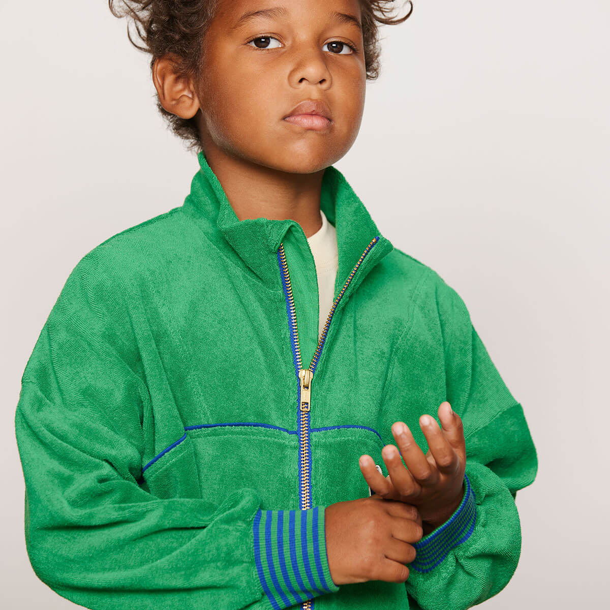 Table Tennis Patch Terry Cardigan by Mini Rodini