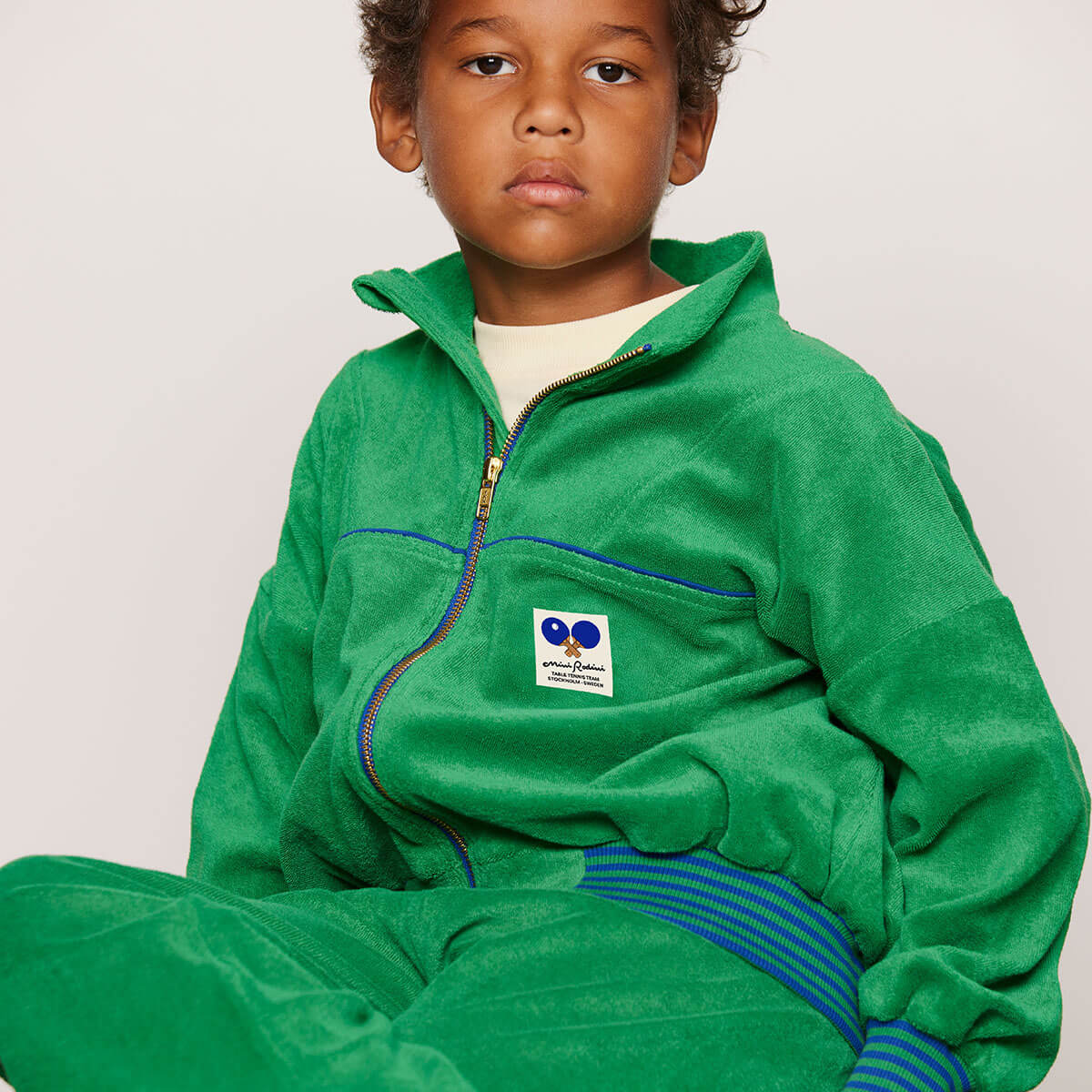 Table Tennis Patch Terry Cardigan by Mini Rodini