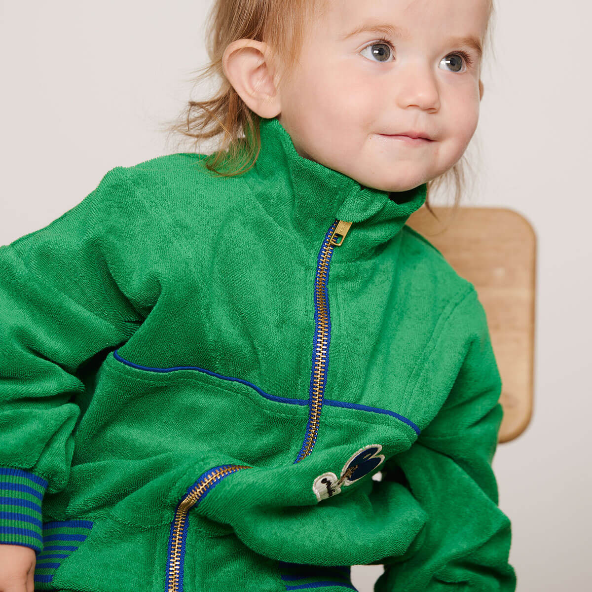 Table Tennis Patch Terry Cardigan by Mini Rodini