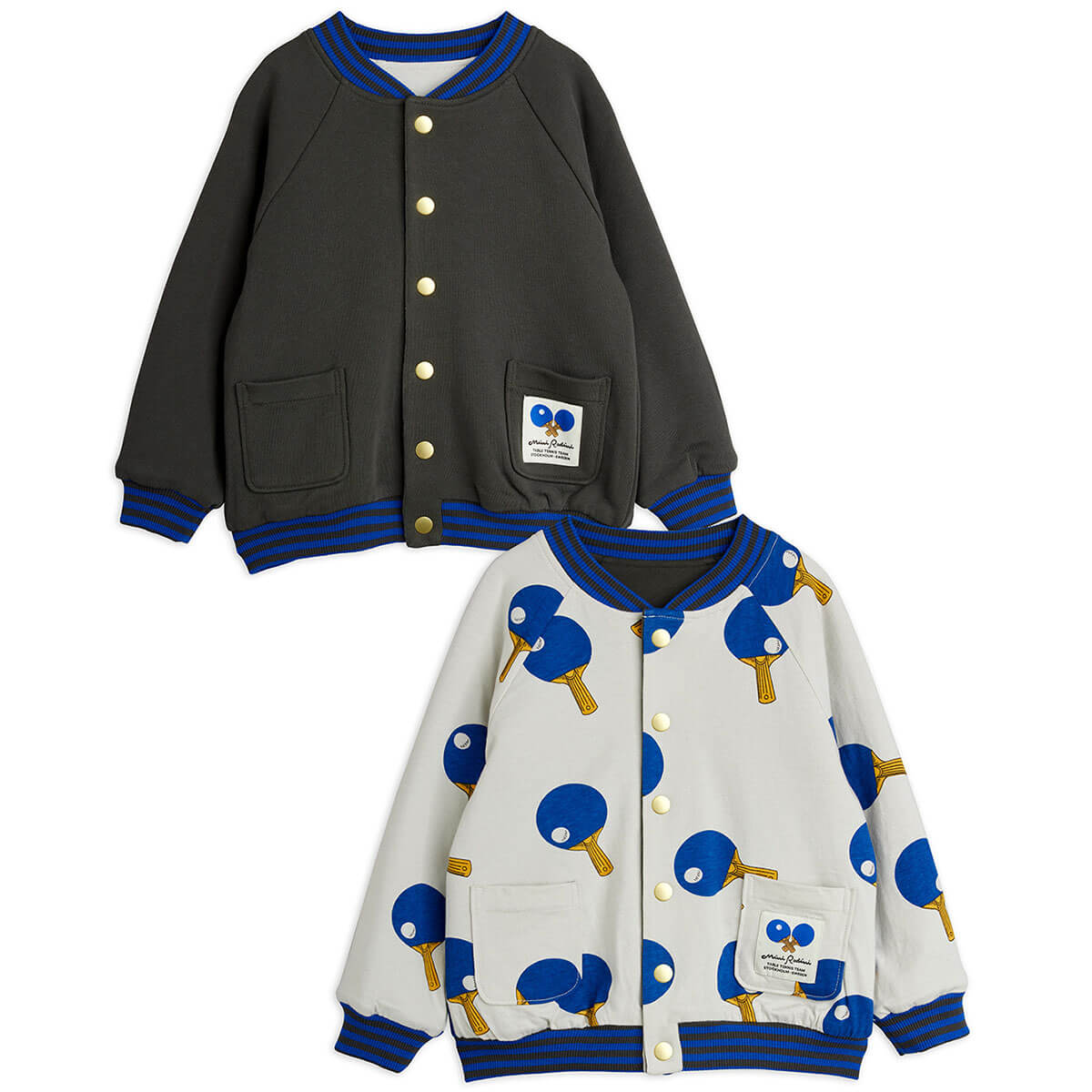 Table Tennis Reversible Baseball Cardigan by Mini Rodini