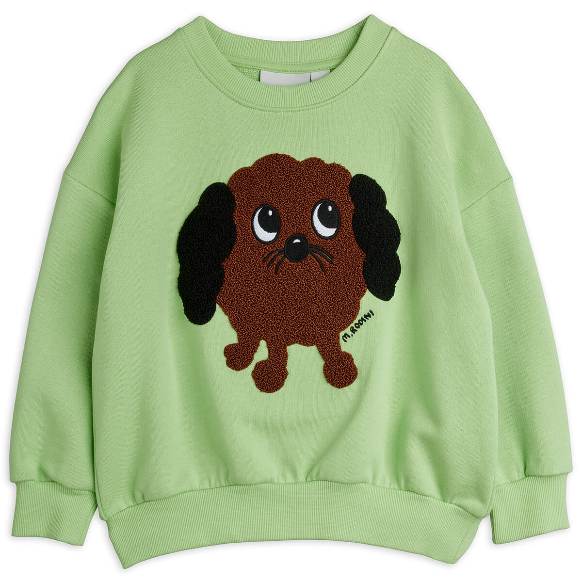 Doggie Chenille Sweatshirt in Green by Mini Rodini – Junior Edition