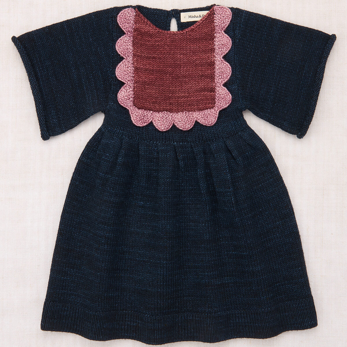 Scallop Bib Dress in Ink by Misha & Puff – Junior Edition