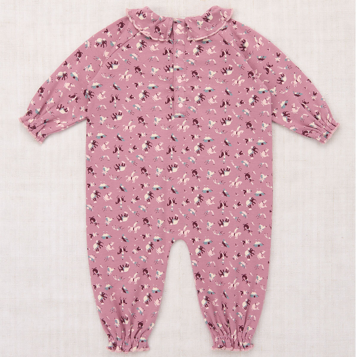Baby Pierrot Onesie in Antique Rose Circus by Misha & Puff