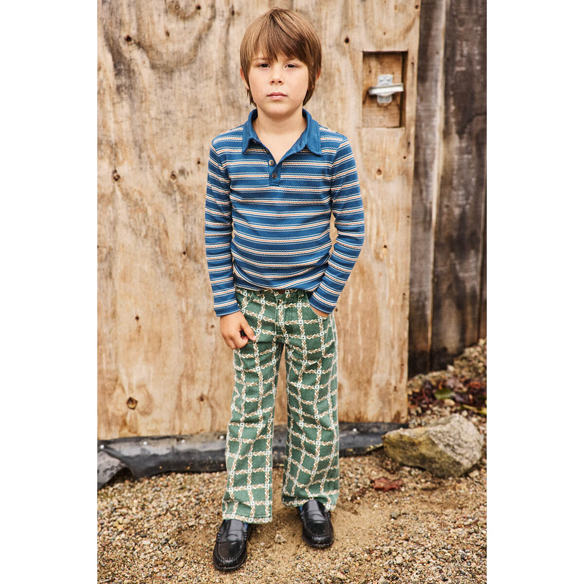 Canvas Slim Flared Pant in Bough Portico by Misha & Puff