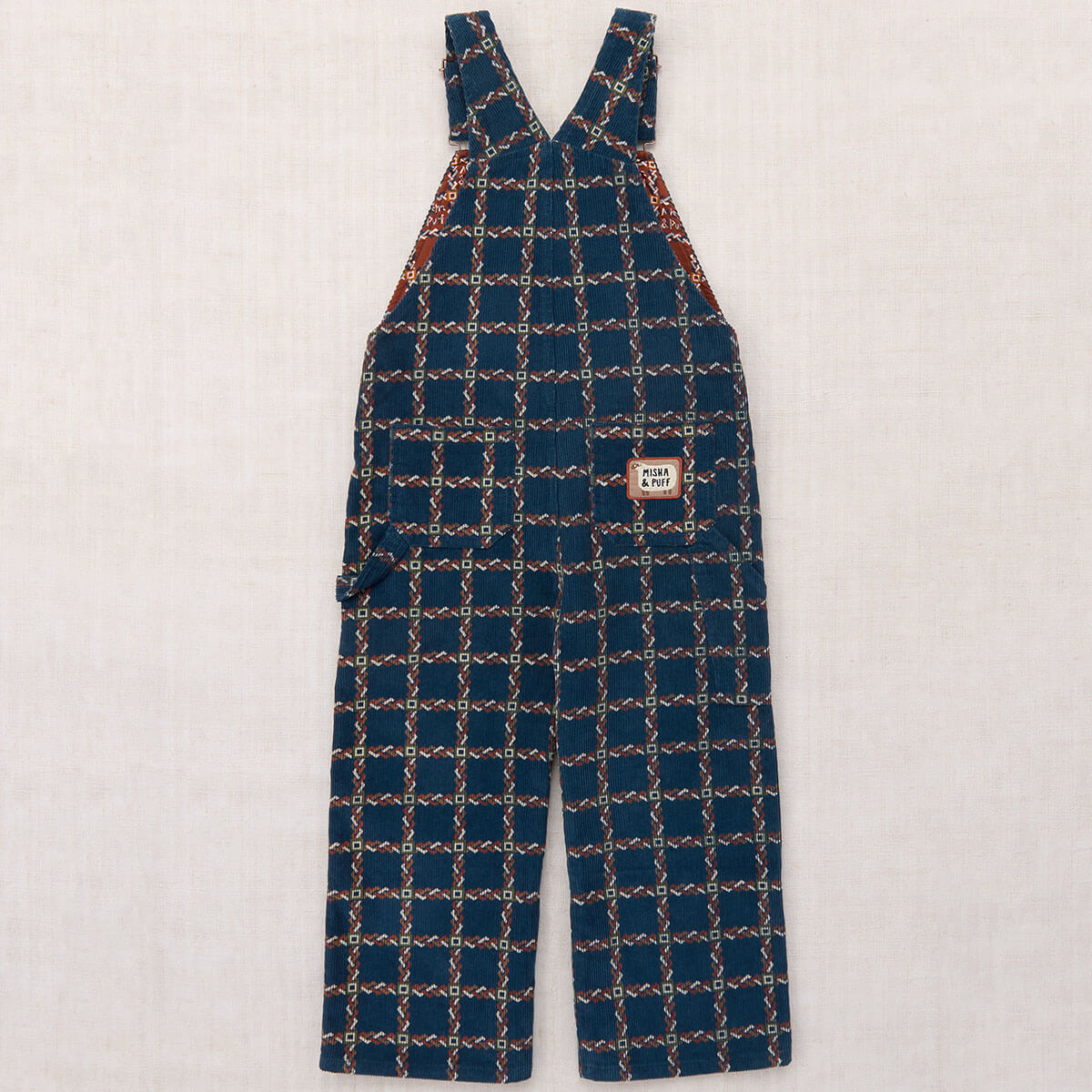 Corduroy Carpenter Overall in Marine Blue Portico by Misha & Puff