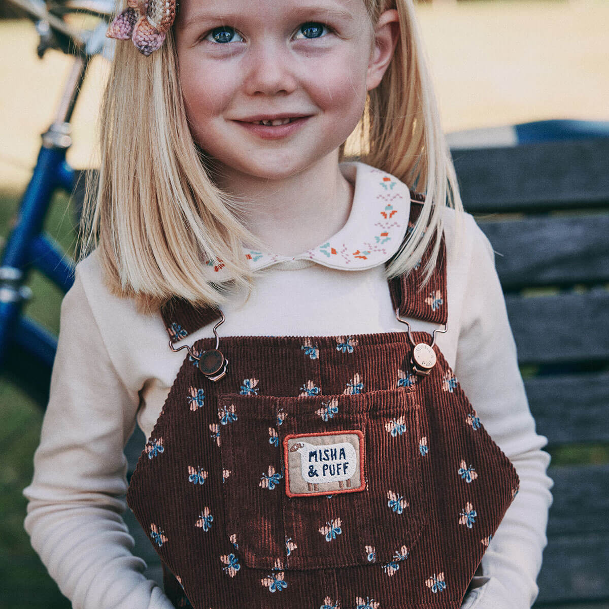 Corduroy Jumper Dress in Dark Roast Mariposa by Misha & Puff