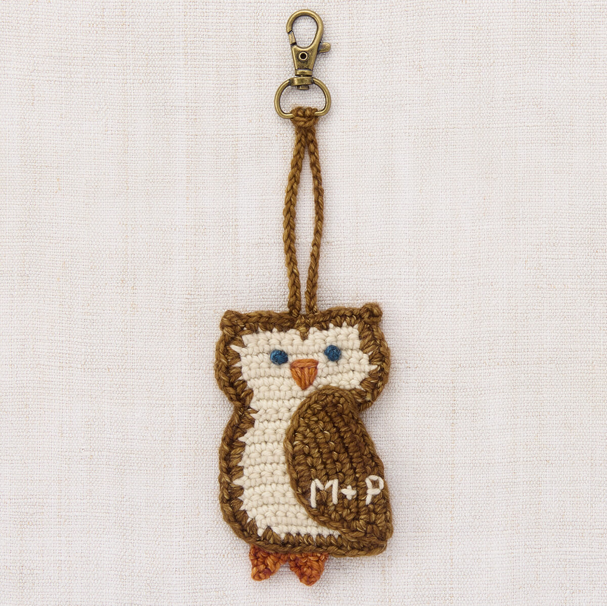 Owl Bag Charm in Nutmeg by Misha & Puff