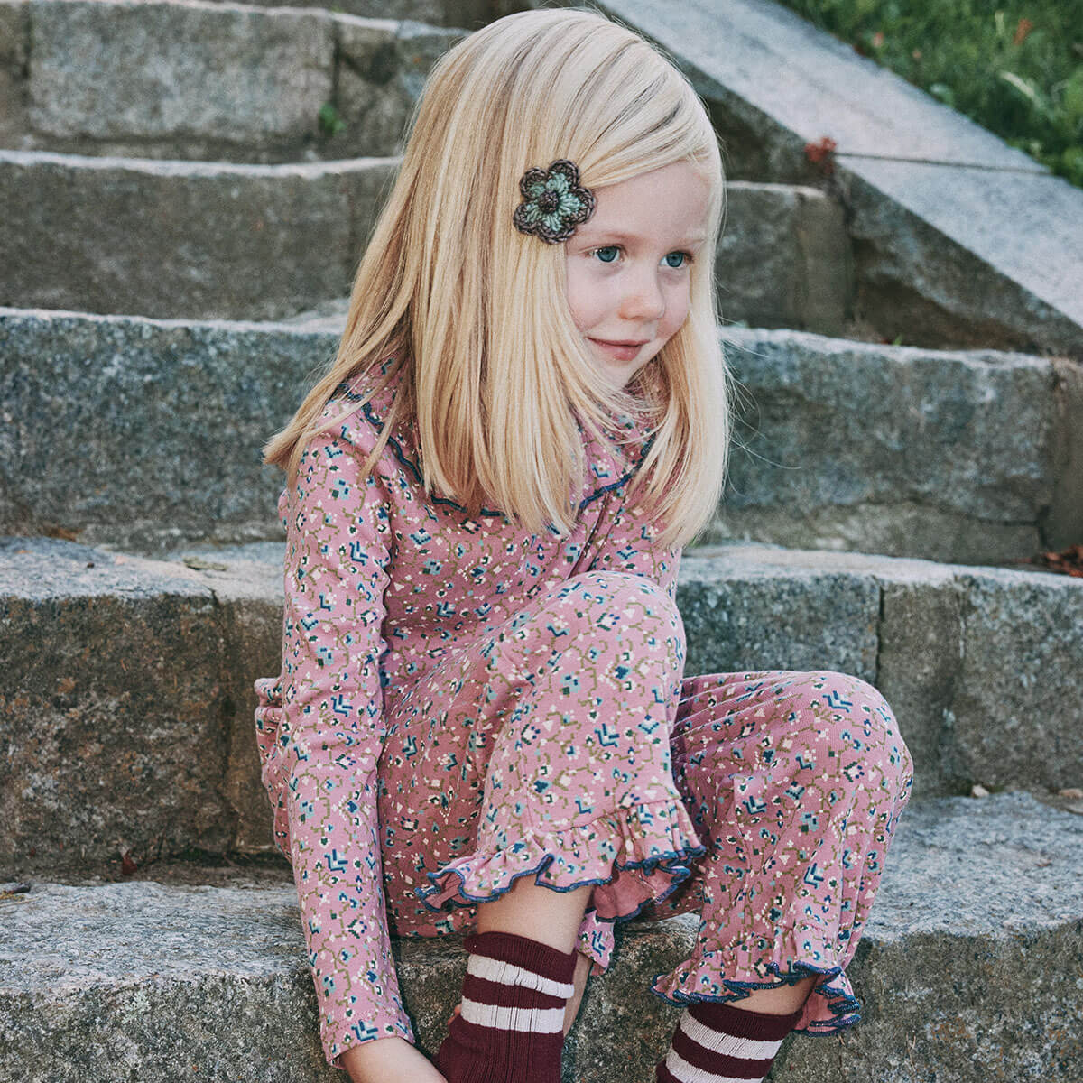 Paloma Top in Antique Rose Millefleurs by Misha & Puff
