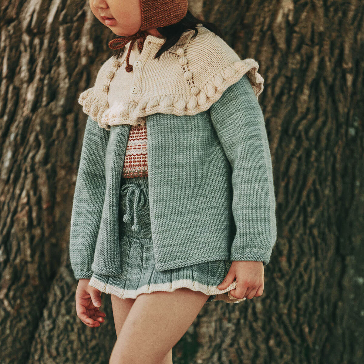 Ruffle Cardigan in Onsen by Misha & Puff