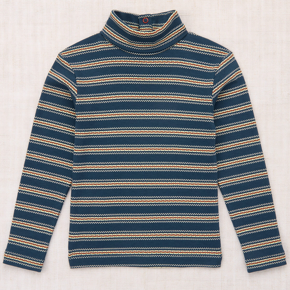 Turtleneck in Marine Blue Sgraffito by Misha & Puff