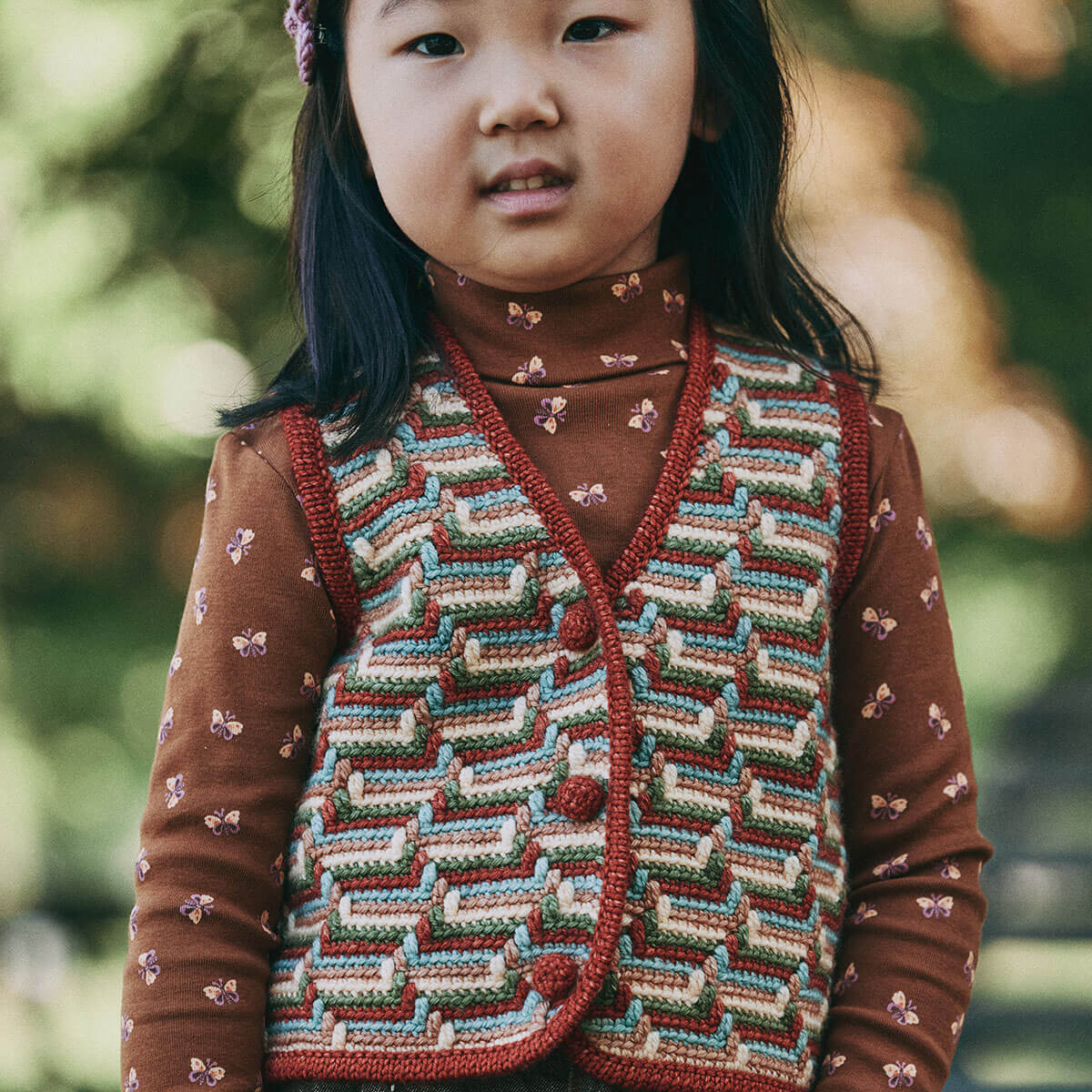 Turtleneck in Nutmeg Mariposa by Misha & Puff