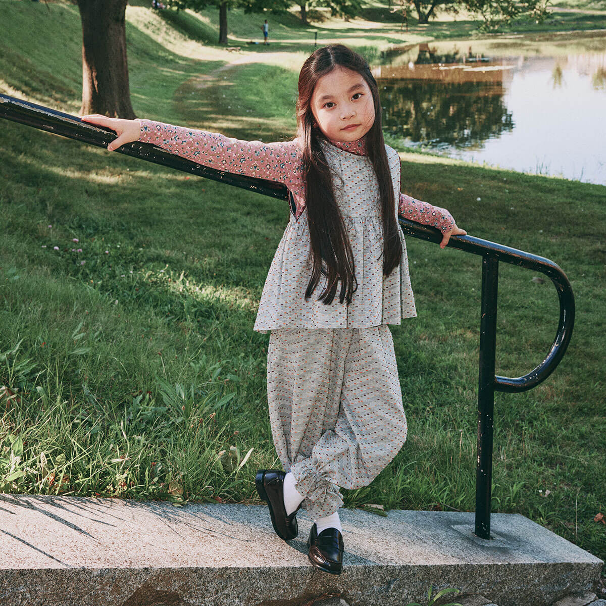 Zuzu Pant in Marine Blue Celebration by Misha & Puff