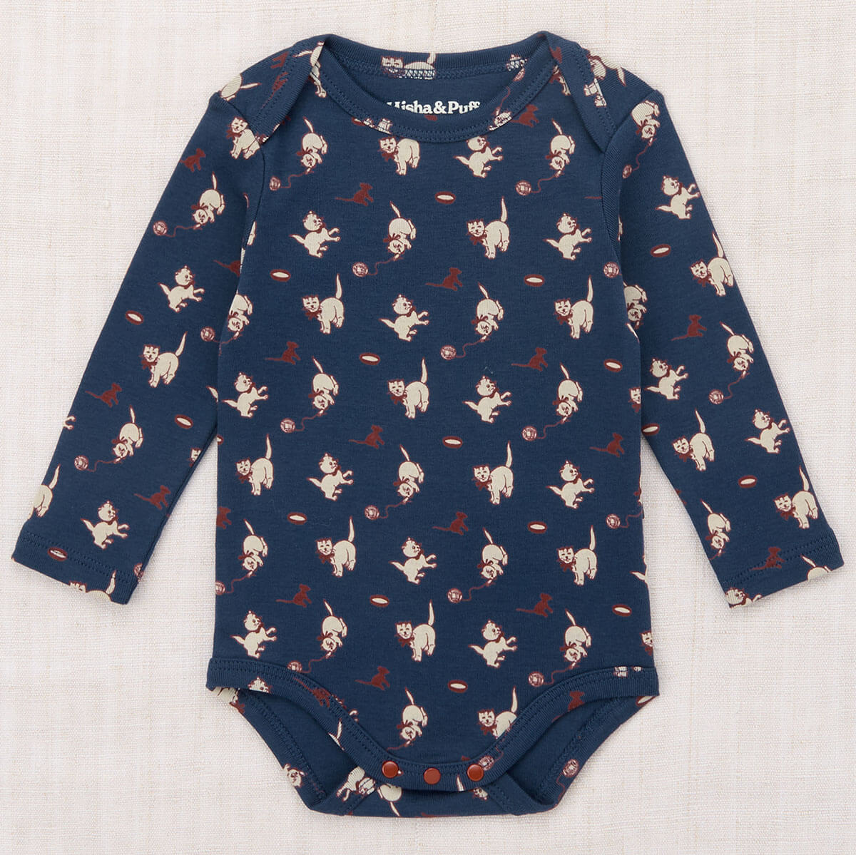 Baby Lap Onesie in Moonlight Cat & Mouse by Misha & Puff