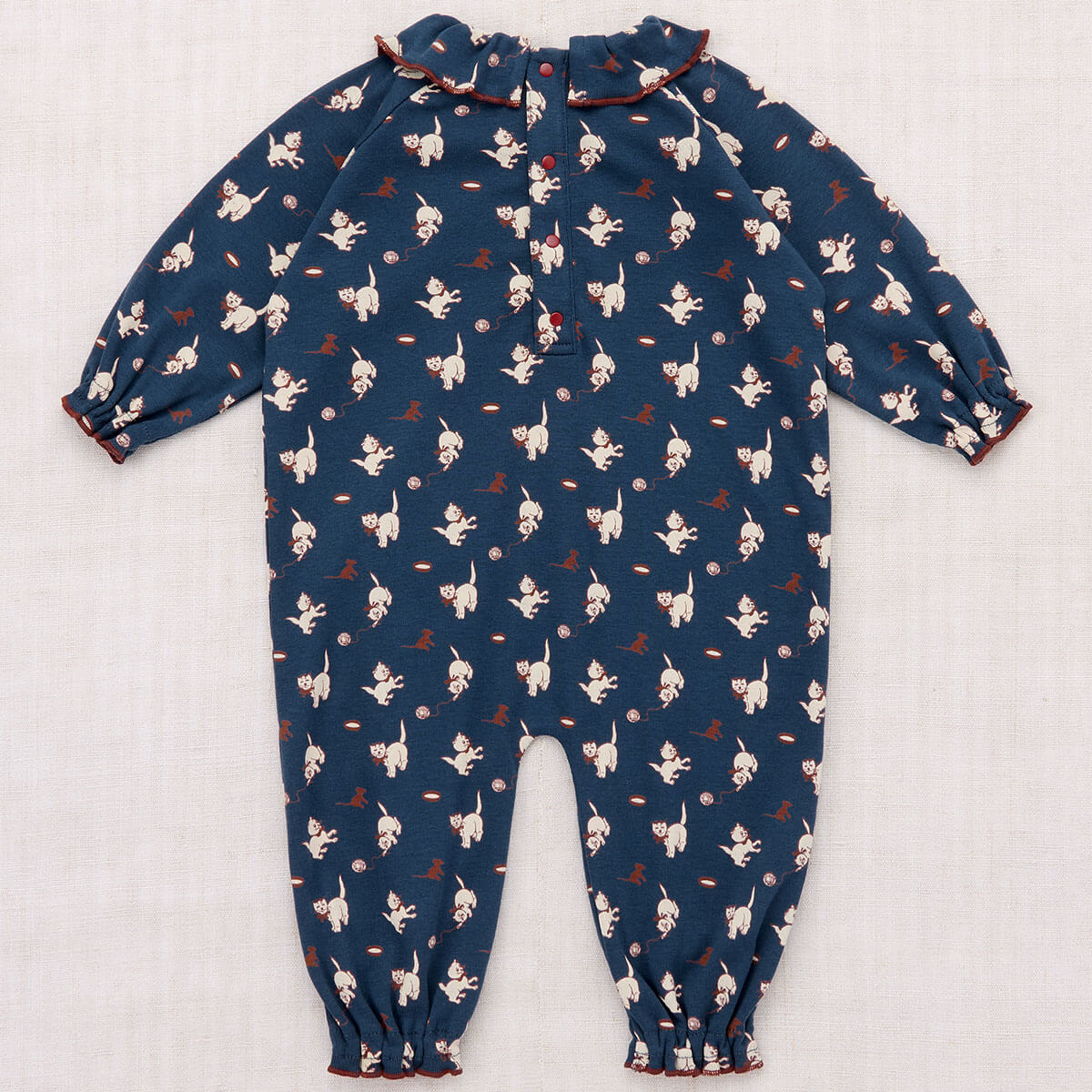 Baby Pierrot Onesie in Moonlight Cat & Mouse by Misha & Puff