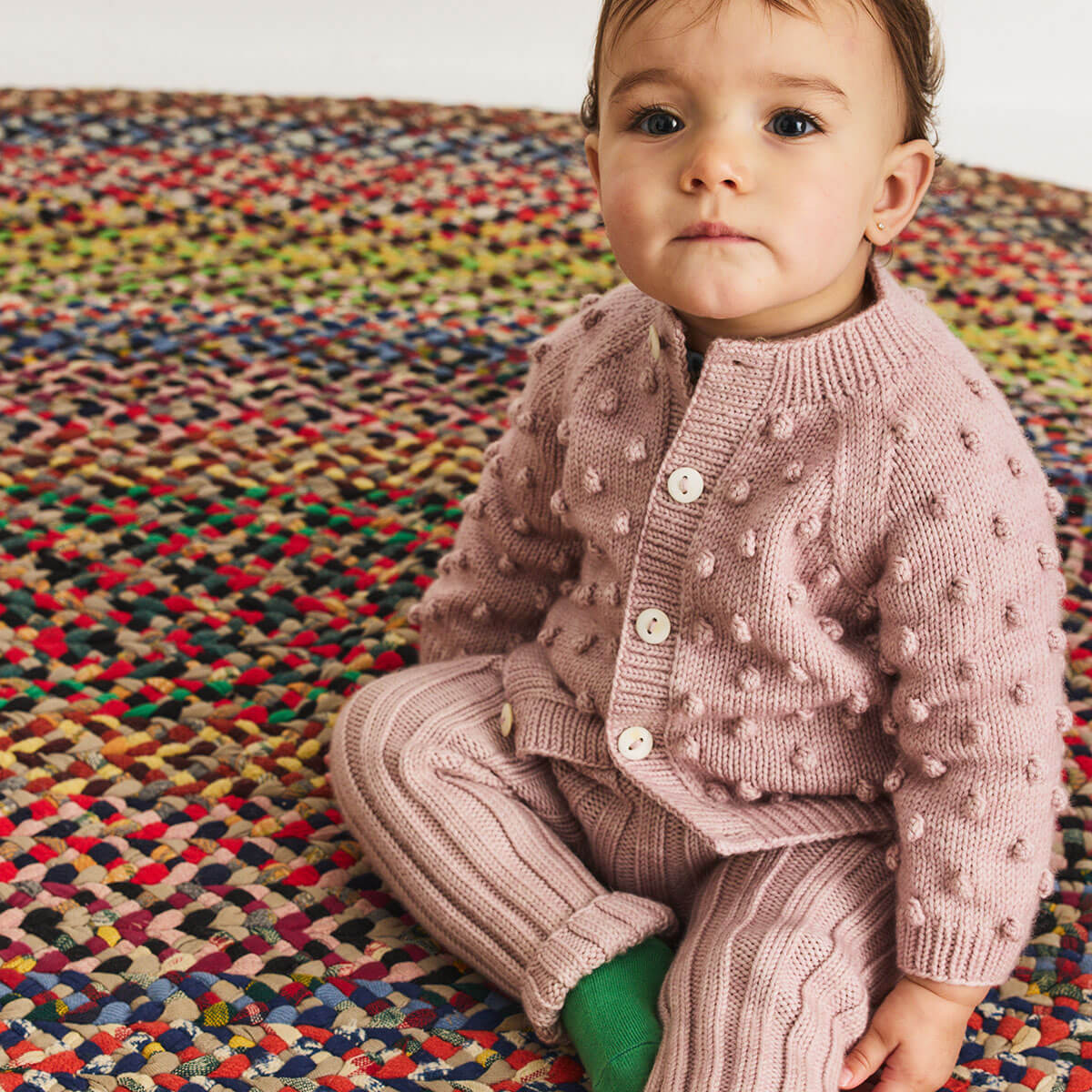 Baby Popcorn Cardigan in Candyfloss by Misha & Puff