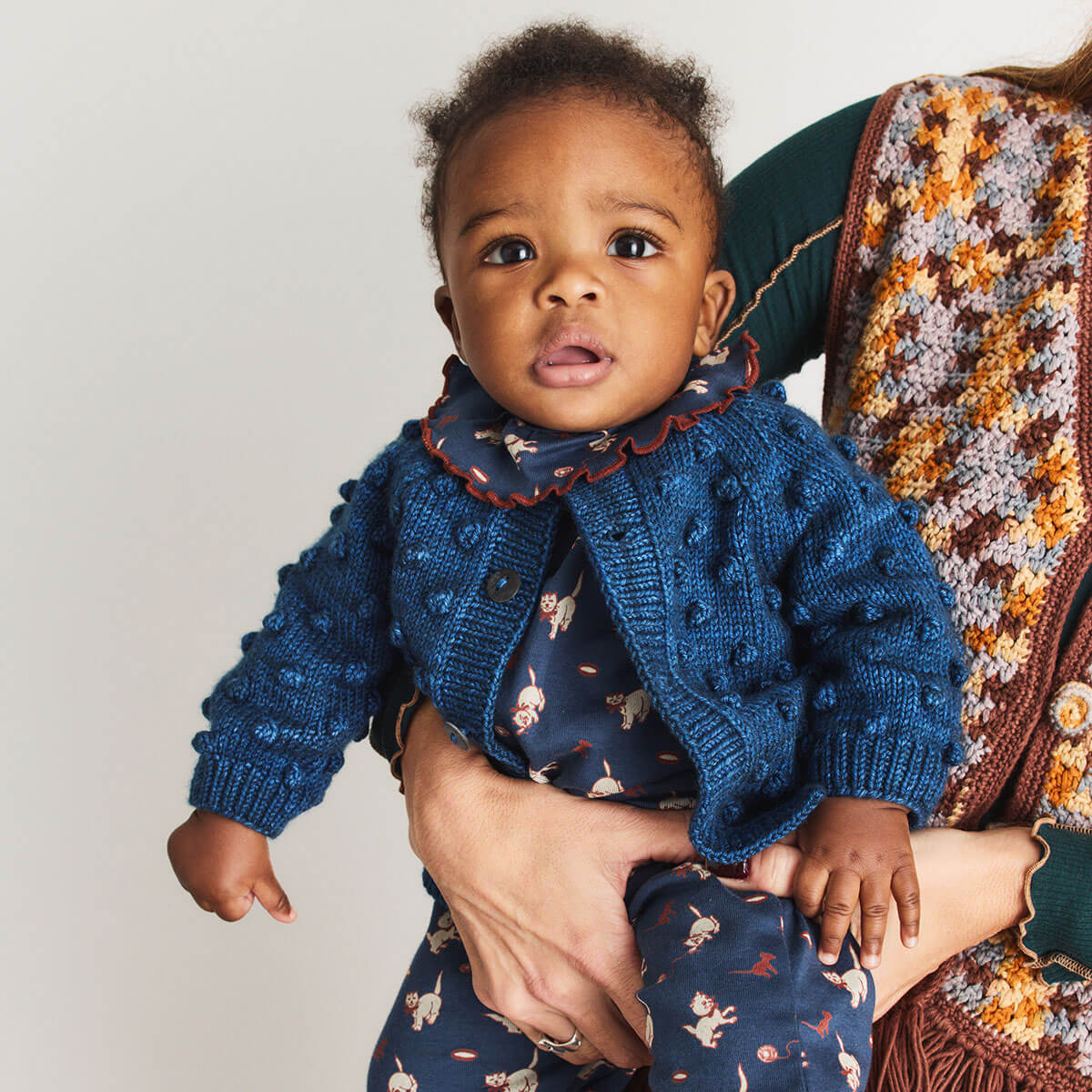 Baby Popcorn Cardigan in Moonlight by Misha & Puff