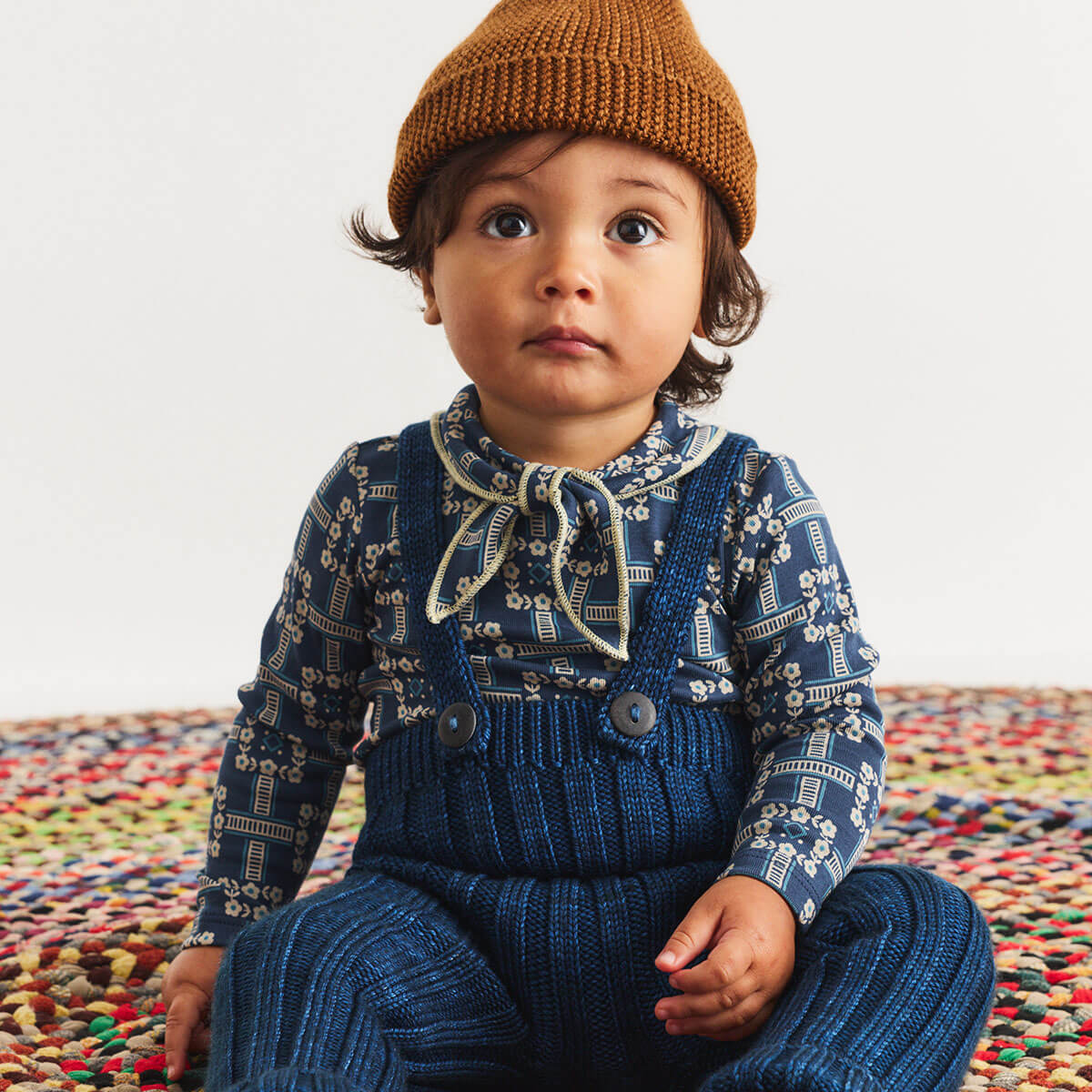 Baby Scout Onesie in Moonlight Railroad Floral by Misha & Puff