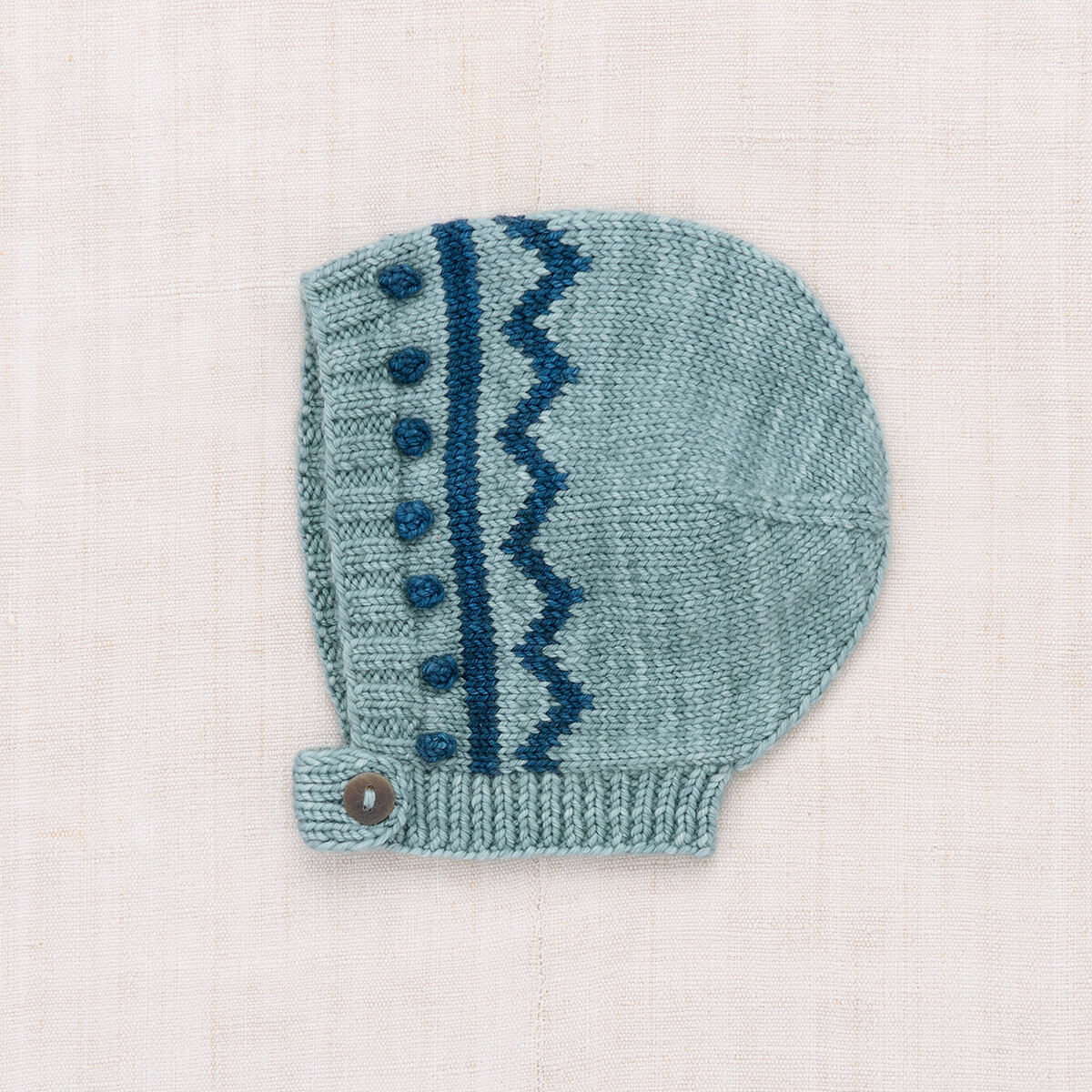 Baby Zig Zag Bonnet in Slate by Misha & Puff
