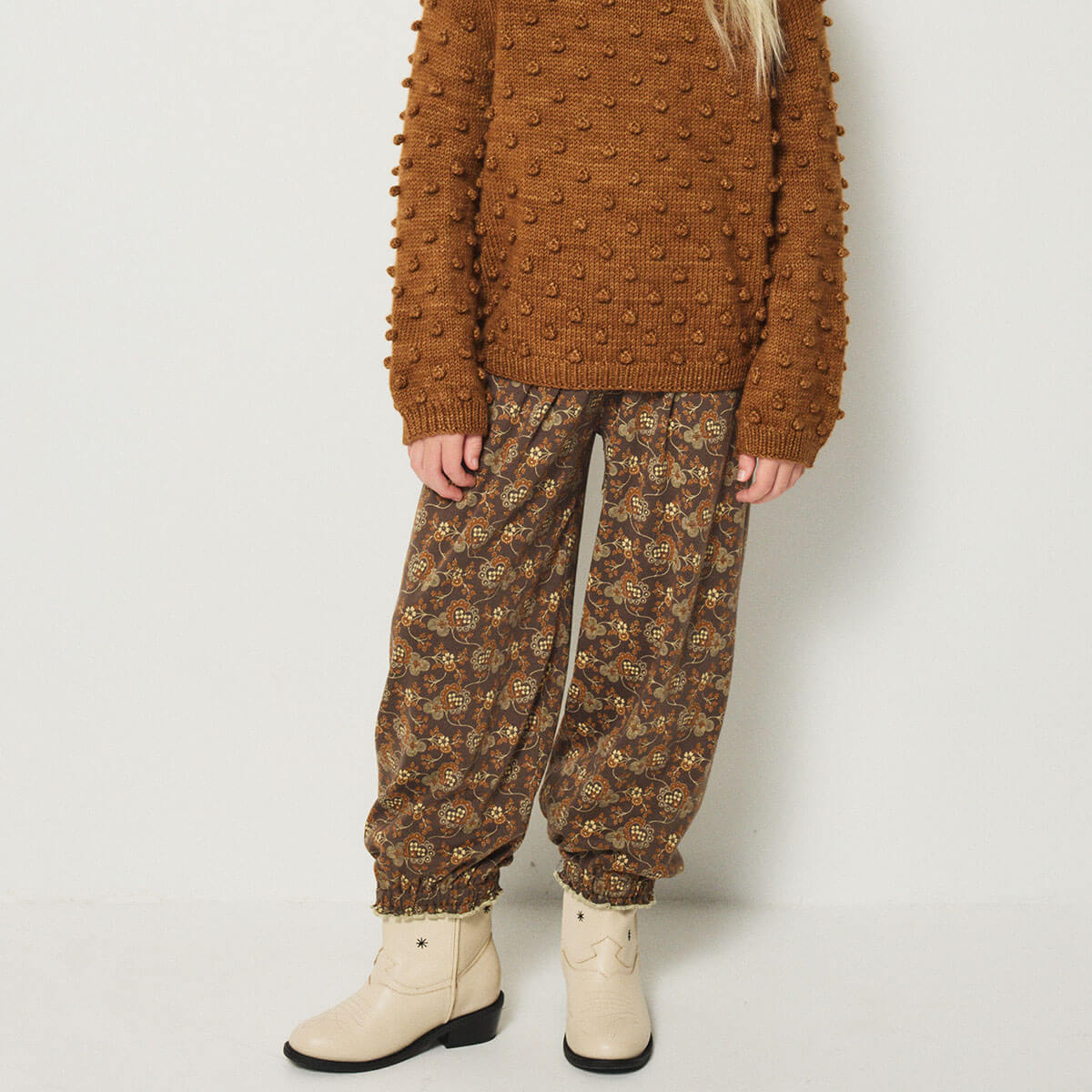 Balloon Pant in Bark Calico Hearts by Misha & Puff