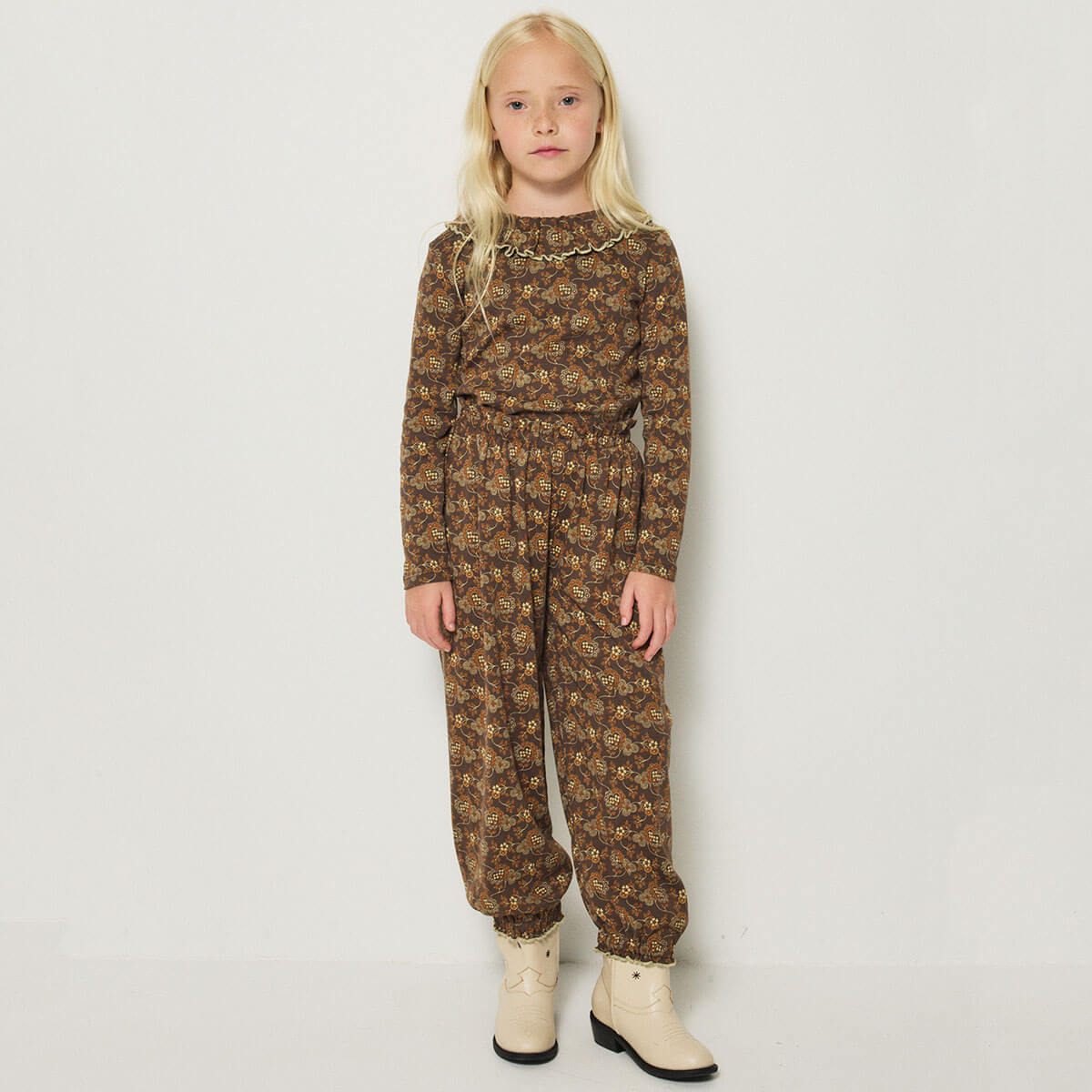 Balloon Pant in Bark Calico Hearts by Misha & Puff
