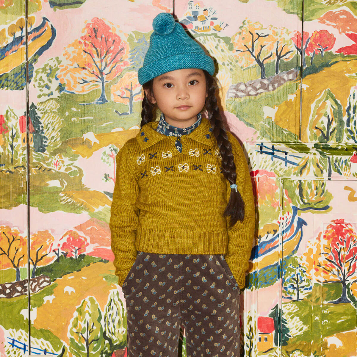 Garter Hat in Capri by Misha & Puff