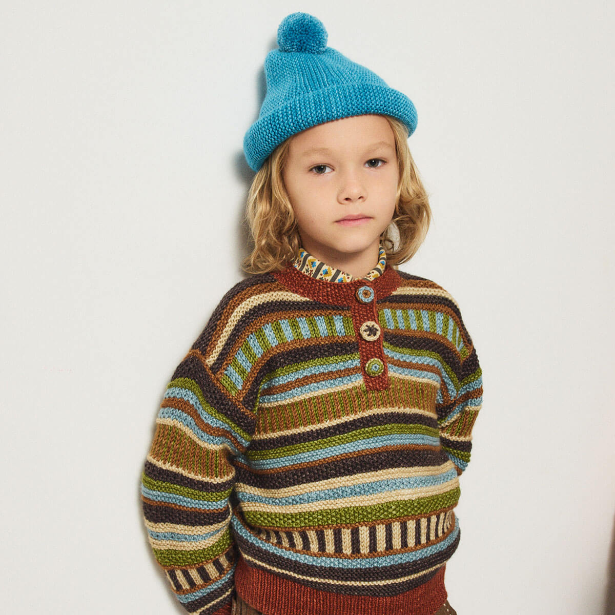 Garter Hat in Capri by Misha & Puff