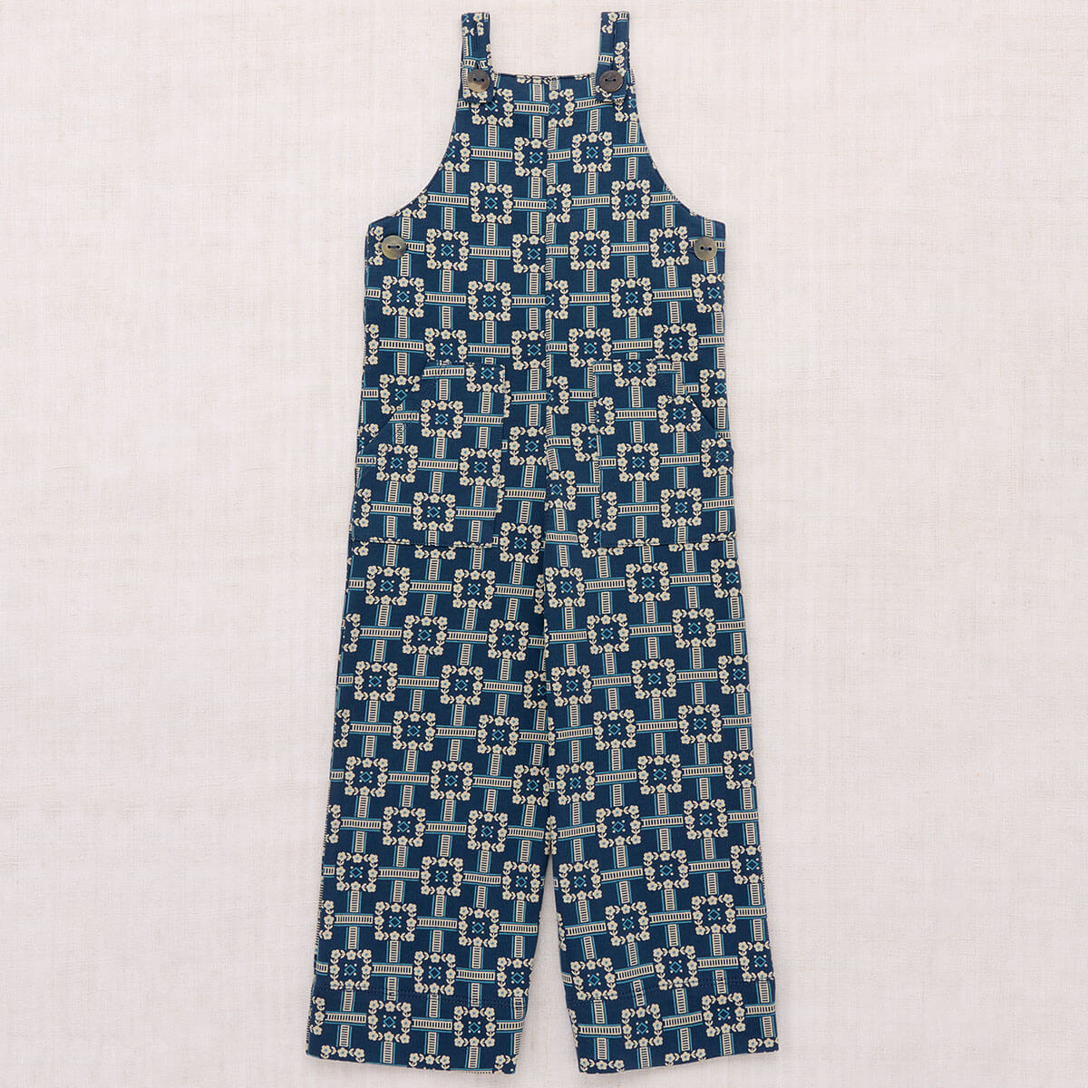 Overall in Moonlight Railroad Floral by Misha & Puff