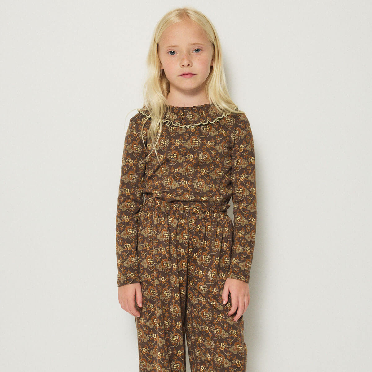 Paloma Top in Bark Calico Hearts by Misha & Puff