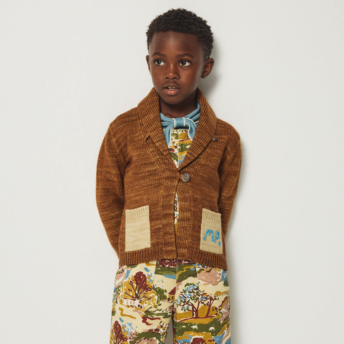 Yearling Shawl Collar Cardigan in Acorn by Misha & Puff