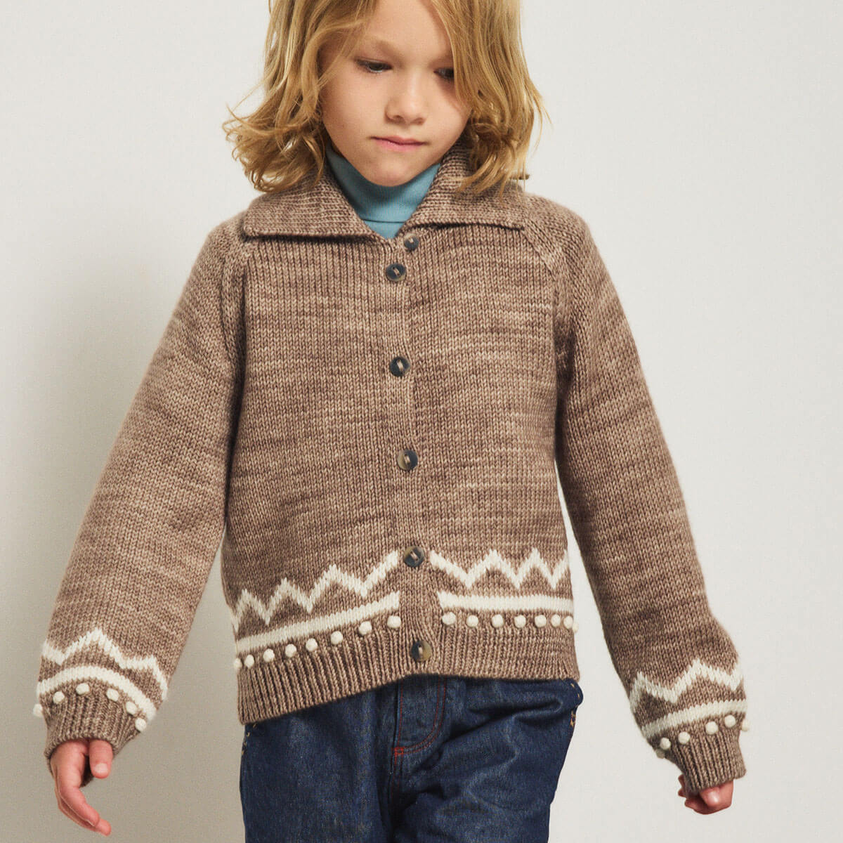 Zig Zag Cardigan in Brut by Misha & Puff