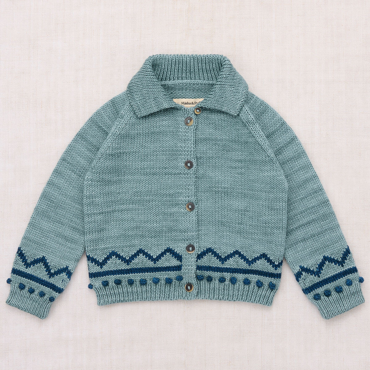 Zig Zag Cardigan in Slate by Misha & Puff