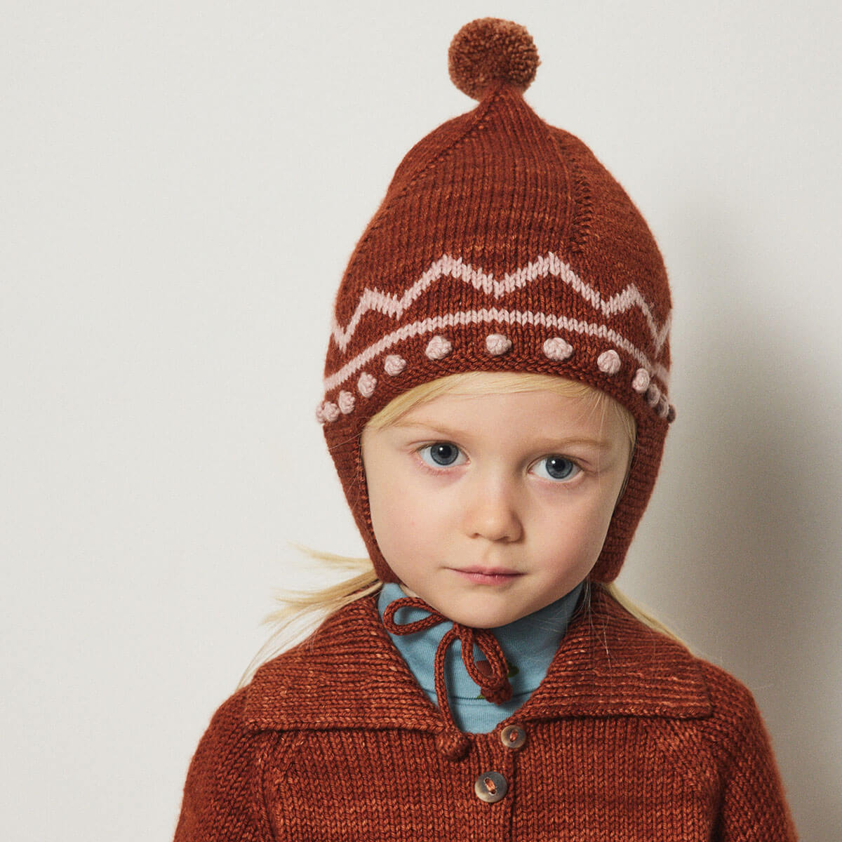 Zig Zag Pointy Peak Hat in Cedar by Misha & Puff