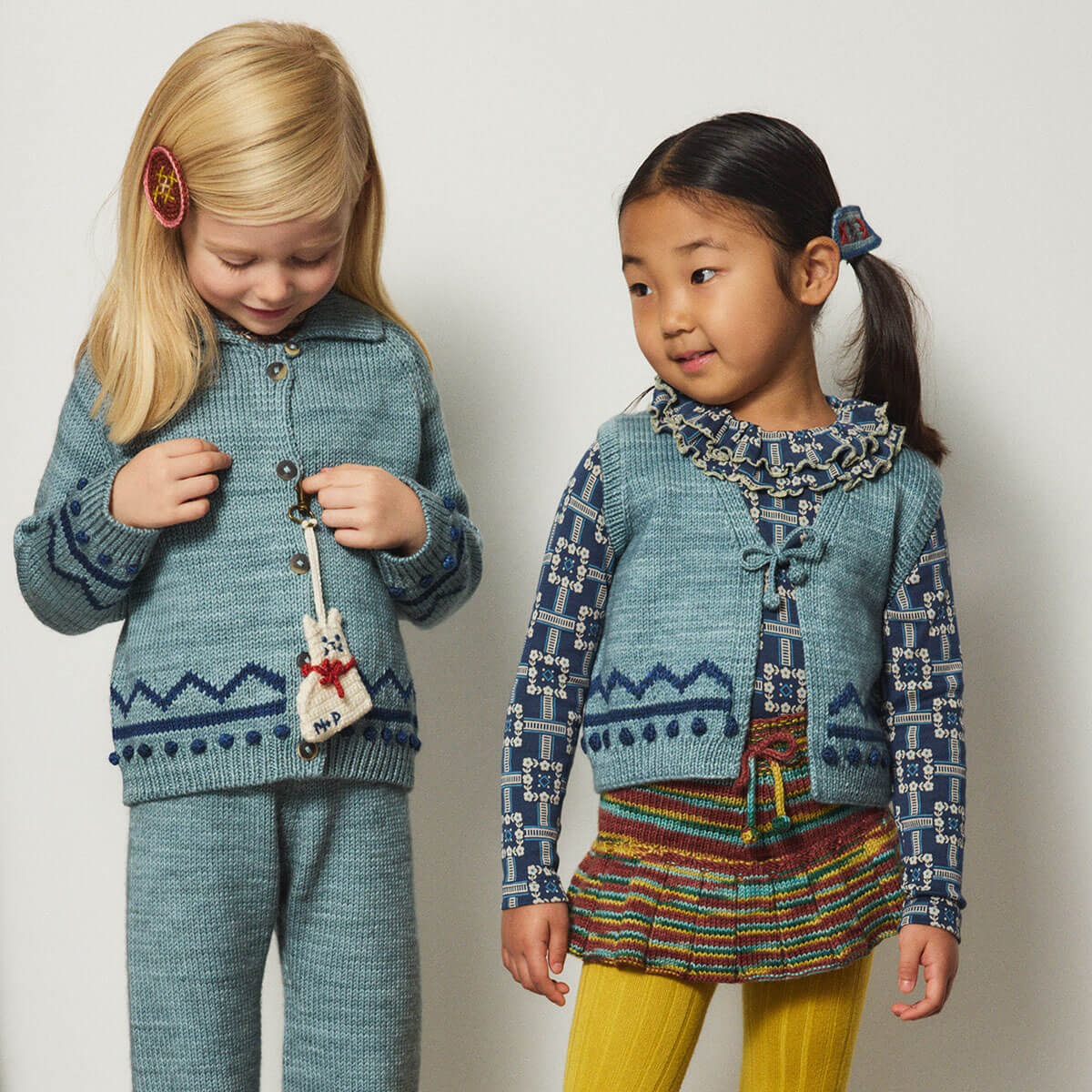 Zig Zag Vest in Slate by Misha & Puff