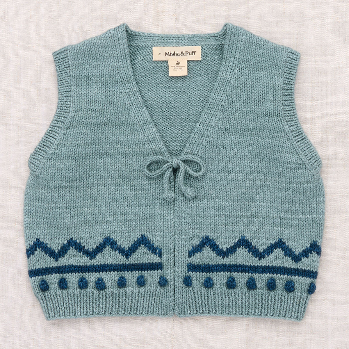 Zig Zag Vest in Slate by Misha & Puff