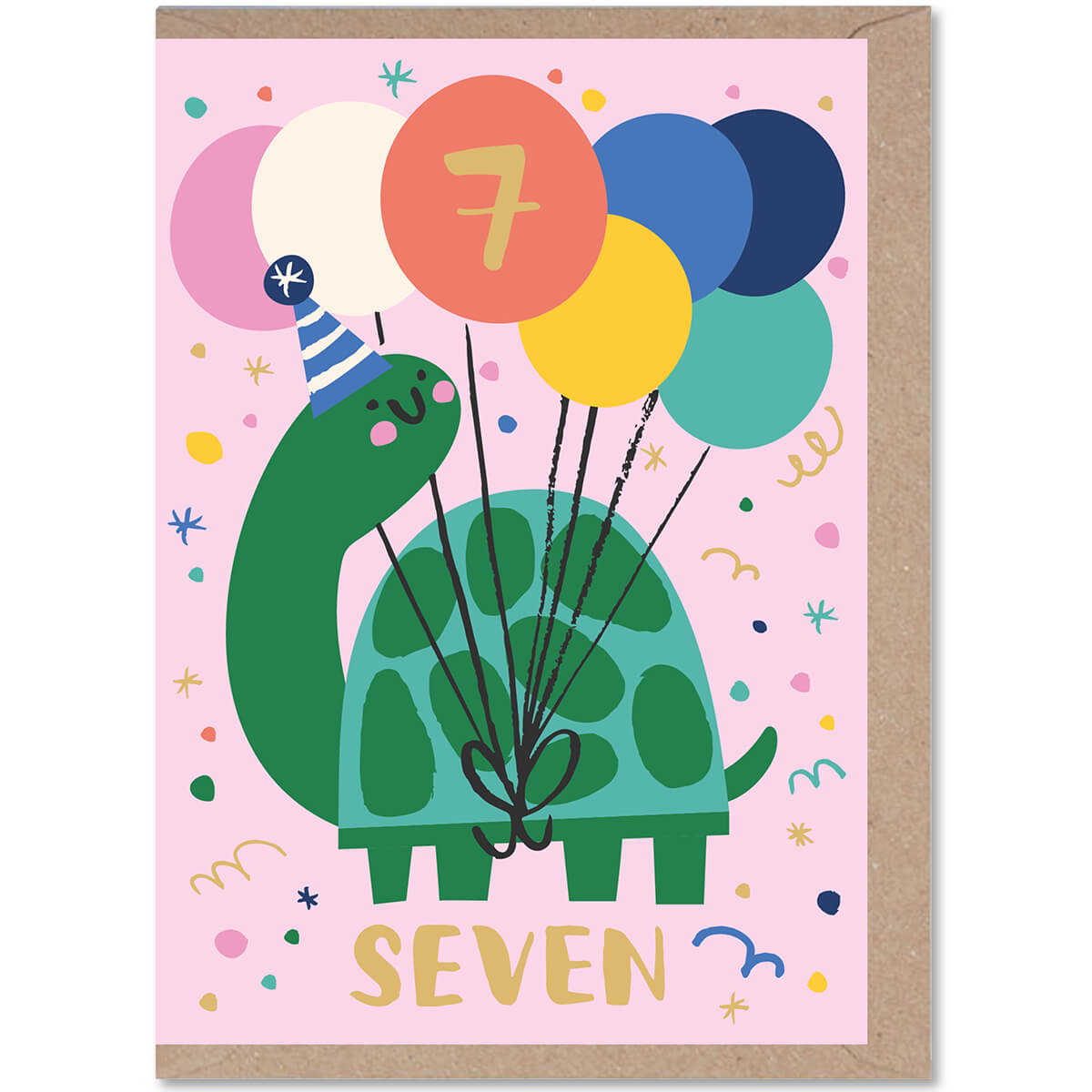 7 Turtle Age Greetings Card by Rumble Cards
