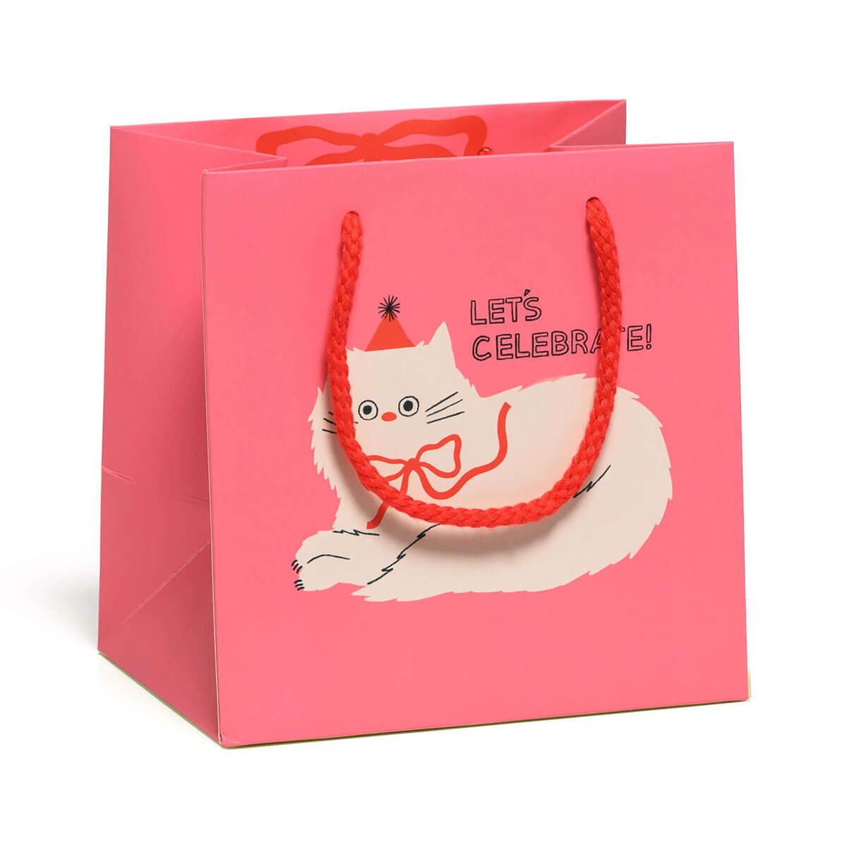 Let's Celebrate Cat Small Gift Bag By Red Cap Cards