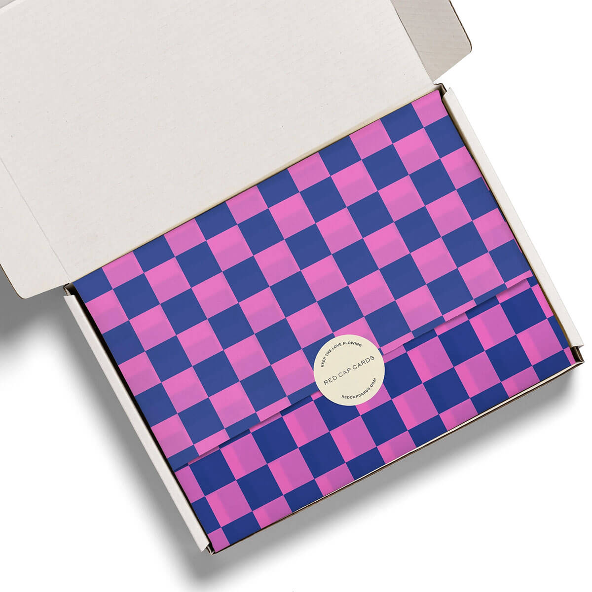 Blue and Pink Checkers Tissue Paper by Red Cap Cards