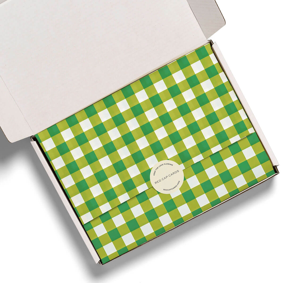 Green Gingham Tissue Paper by Red Cap Cards