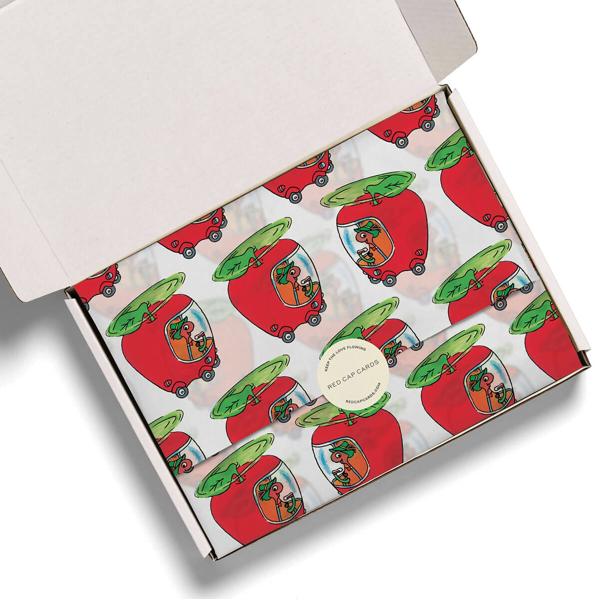 Lowly's Apple Car Tissue Paper by Red Cap Cards