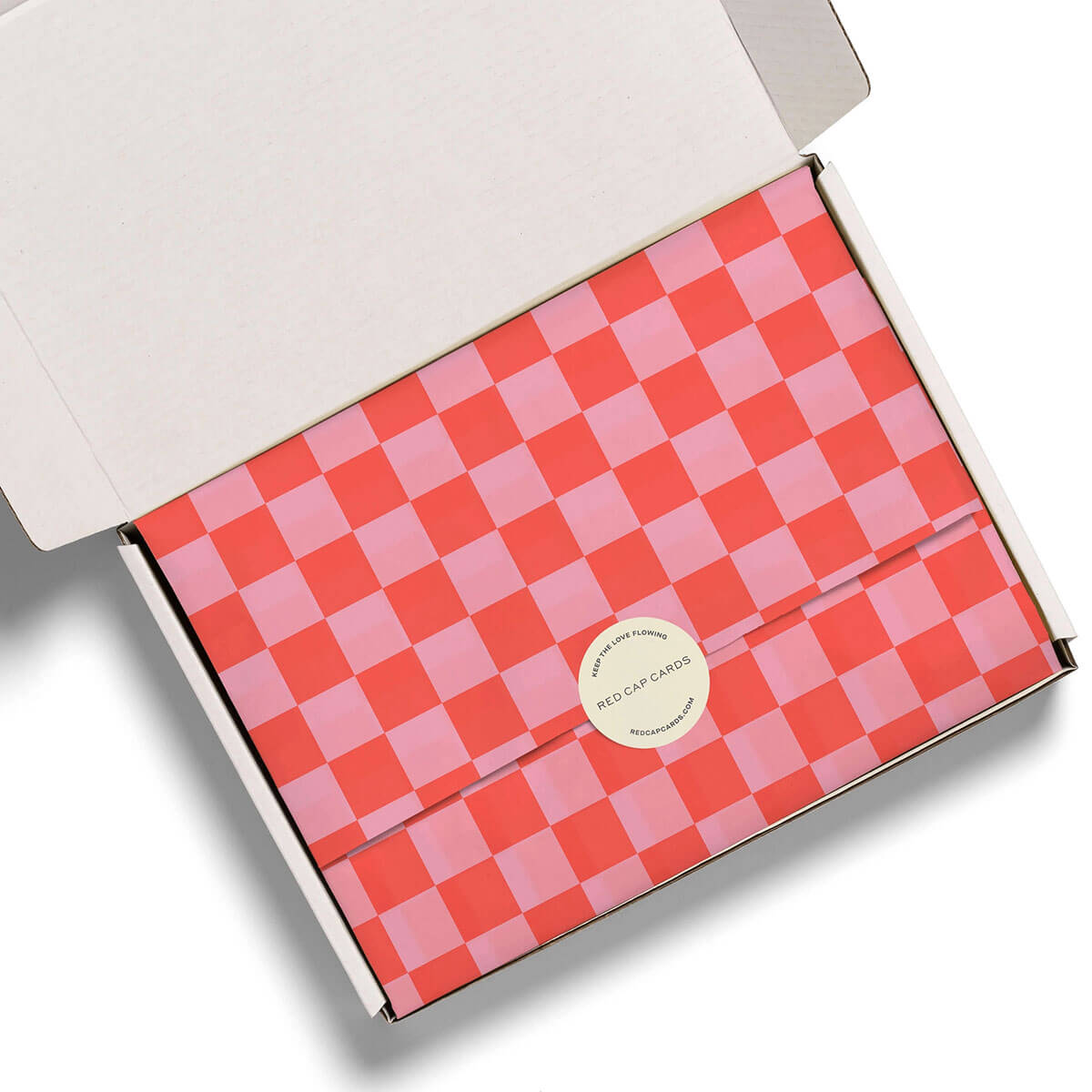 Red and Pink Checkers Tissue Paper by Red Cap Cards