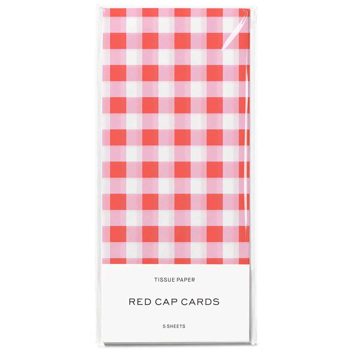 Red and Pink Gingham Tissue Paper by Red Cap Cards