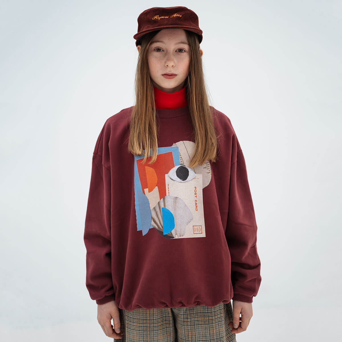 Cozydrop Sweater in Mulberry Rocket by Repose AMS