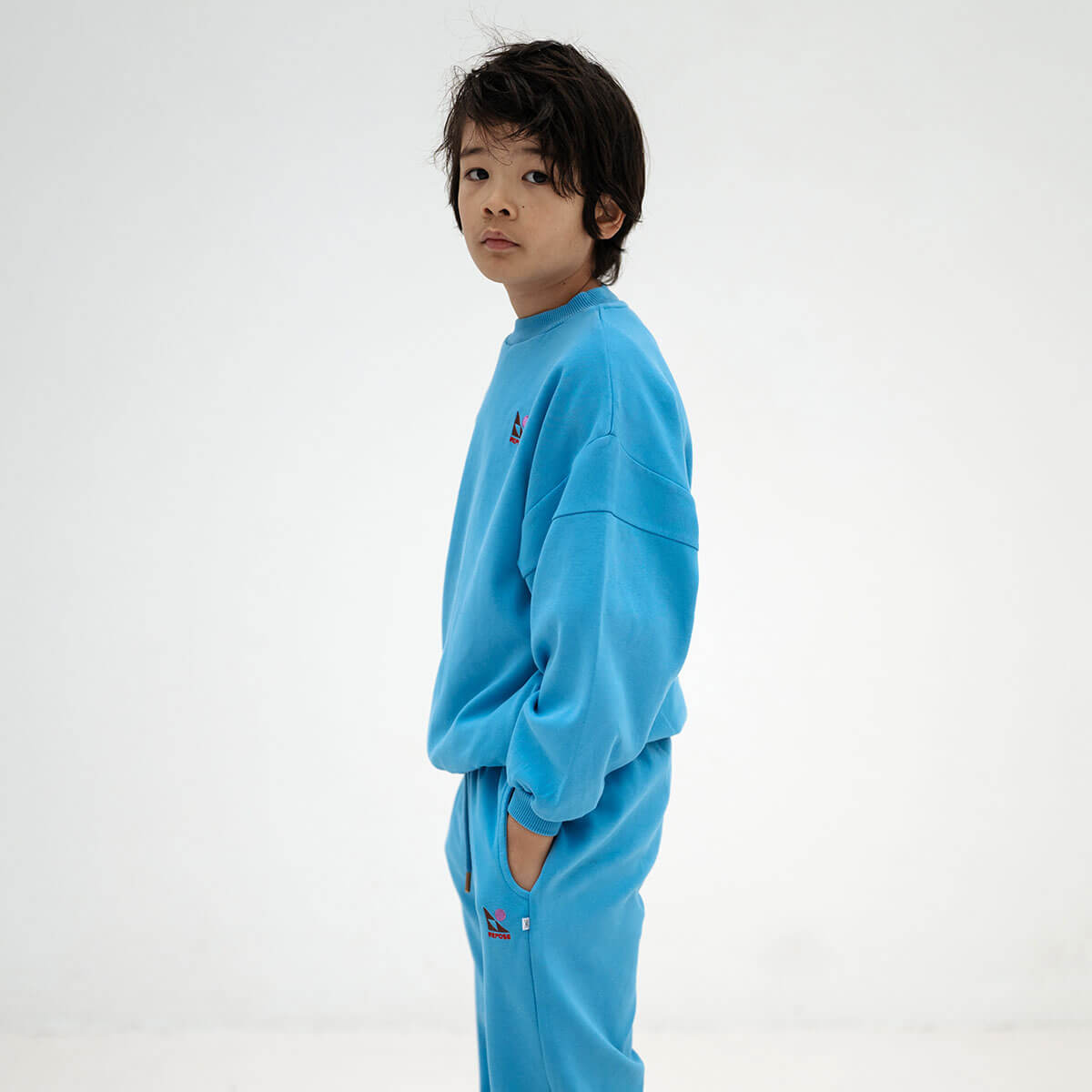 Crewneck Sweater in Misty Horizon by Repose AMS