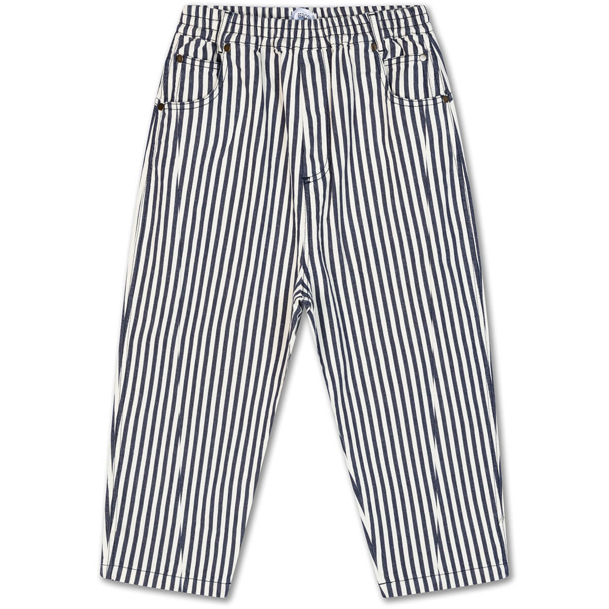 Wide Pant in Navy Eggshell Stripe by Repose AMS - Last One In Stock - 4 Years