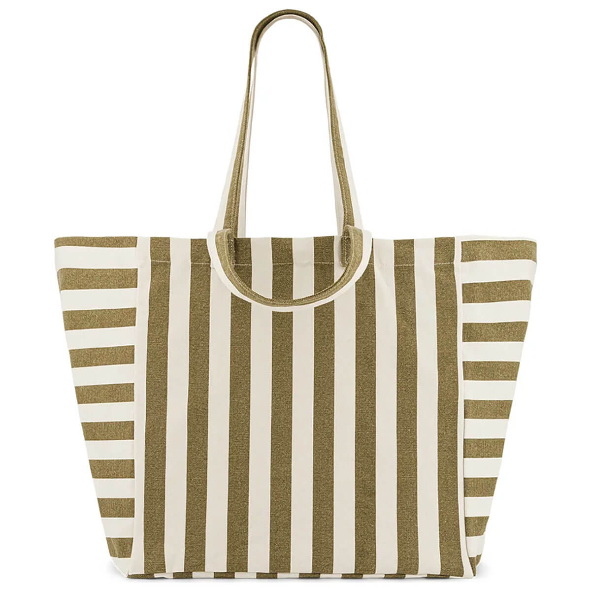 Elisa Tote Bag in Olive / Greige Stripes by Rose in April